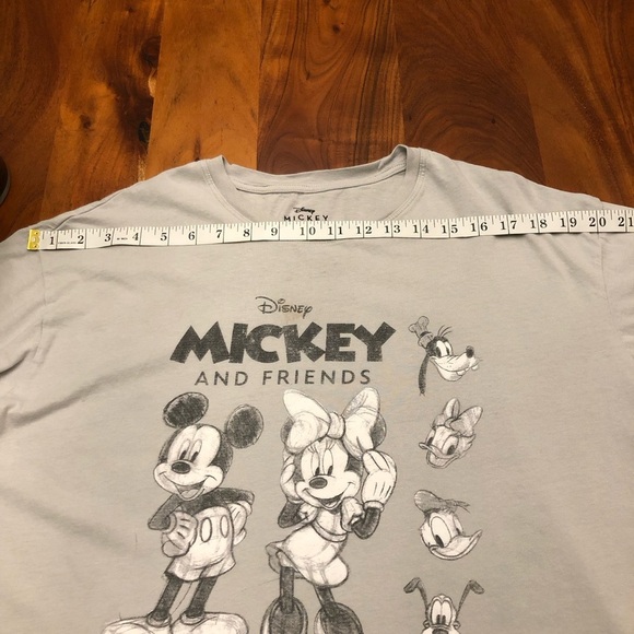 Mickey Mouse Disney Mickey and Friends Gray Graphic Oversized Casual T Shirt Tee - Picture 9 of 14